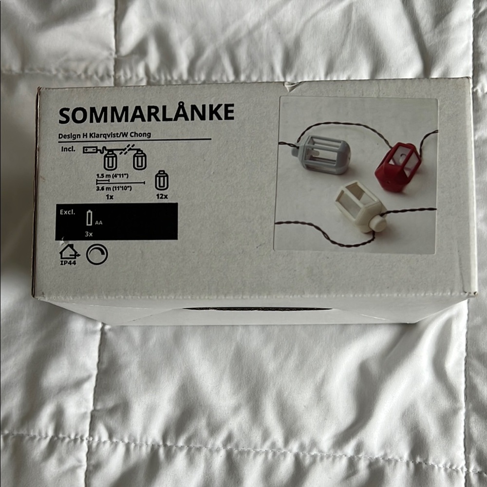 IKEA SOMMARLÅNKE String Lights - Red, White, Gray